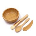 Yuanyan 1Pcs Natural Bamboo Make Up Bowls Set with Spoon and Spatual and Brush Wooden Bamboo Lipgloss Mask Clay Face Care Tool for Women. 
