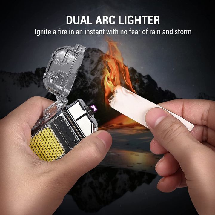 Dual%20Arc%20Lighter%20with%20LED%20Flashlight%202%20in%201%20%20Lighter%20USB%20Rechargeable%20Lighter%20Flameless%20Waterproof%20Windproof%20Mini%20Electric%20Lighter%20-%20Image%202