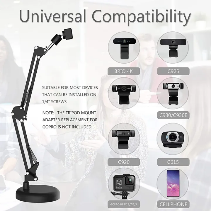 Webcam%20Stand%20for%20Desktop%20Suspension%20Boom%20Scissor%20Arm%20Stand%20with%20Upgraded%20Round%20Base,for%20Logitech%20Webcam%20-%20Image%205