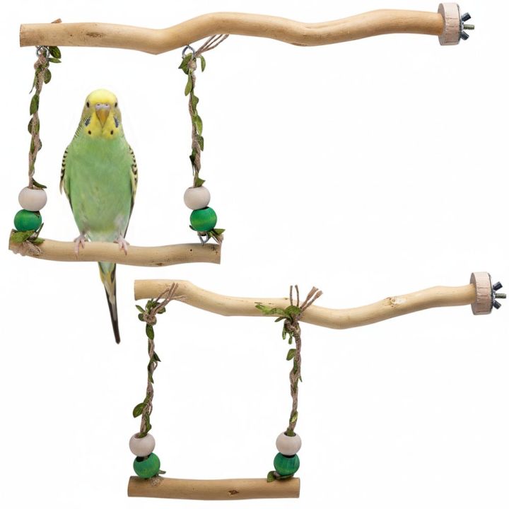 Durable Double Layer Wood Parrot Stand Beak Grinding Parrot Perching ...