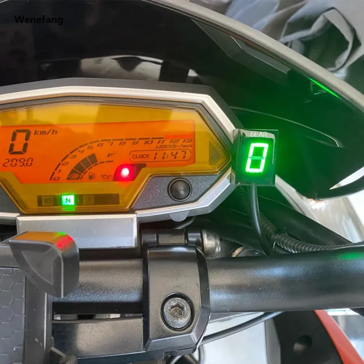 Waterproof Red Gear Indicator Gauge For Kawasaki Z750 & Z1000 2007-2009