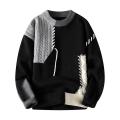 DESCENTE Men Long-sleeve Sweater Stylish Men's Color Block Sweater for Autumn Winter Warm Knitted Pullover for Casual Work Wear for Dating. 