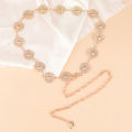 Adjustable Buckle Long Waist Belt Dress Body Chain Fashion For Women Vintage Openwork Metal Cologo. 