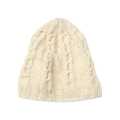 Cream Hand Woven Winter Woolen Cap For Girls. 