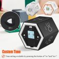 Hexagon Digital Clock Timer Magnetic Cubes Timer Kitchen Hexagon Flip Timer for Studying Cooking Exercising Easy To Use Magnetic Flip Focus-timer. 