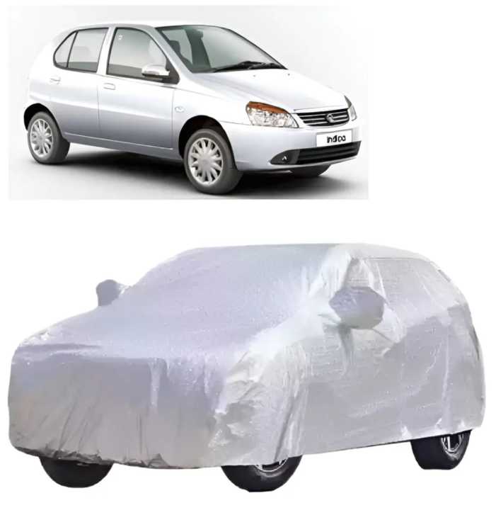 Tata Indica | CarCover Triple -Layer Car Cover Waterproof All Weather | Premium Quality Car Covers for Automobiles, Ideal for Indoor and Outdoor Use, Fits Sports/Coupe | Magic Silver