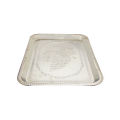 Rectangular Stainless Steel Serving Tray For Tea Coffee Fruits Appetizers Beverages And Others - 26cm x 35cm. 