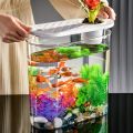 Transparent Home Office Desk Decoration Aquarium Table Fish Bowl Tank With Lid 13 Litre. 