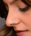 Crystal Leaf Nose Ring Gold Cz Leaf Nose Cuff Olive Leaf Cz Septum Nose Rings U Shaped Clip On Nose Stud Rhinestone Leaf Hoop Nose Piercing Jewelry for Women 1Pcs. 