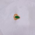 Abhushan Gallery Panchadhatu Gold Plated Adjustable Single Green Stone Ring With Multiple Stone For Women. 