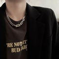 Sweet Chain Sweater Shirt T White Assembly Men's Necklace Steel Thick Hardware Cuba] Original [Global Best-Selling Titanium Women's Hip Hop Clavicle Chain Cool Accessories. 
