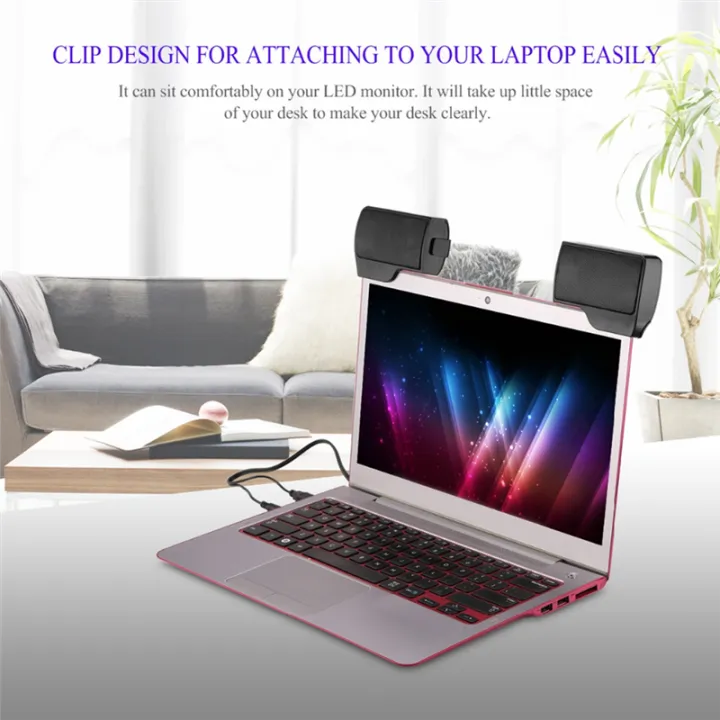 1%20Piece%20USB%20Stereo%20Speaker%20Sound%20Bar%20Clipon%20Speakers%20Portable%20Black%20for%20Notebook%20Laptop%20Phone%20Music%20Player%20Computer%20-%20Image%202