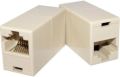 RJ45 Ethernet cable connector, F-to-F type, Almond color. 