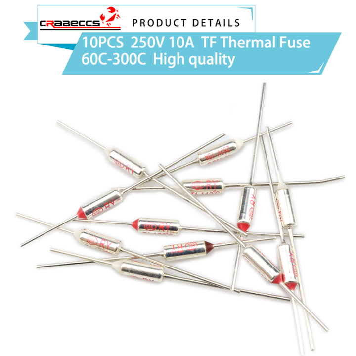 10PCS TF Thermal Fuse RY 10A 15A 250V Temperature 60C 73C 75C 77C 100C 110C 130C 140C 172C 185C 192C 200C 216C 240C 280C 300C