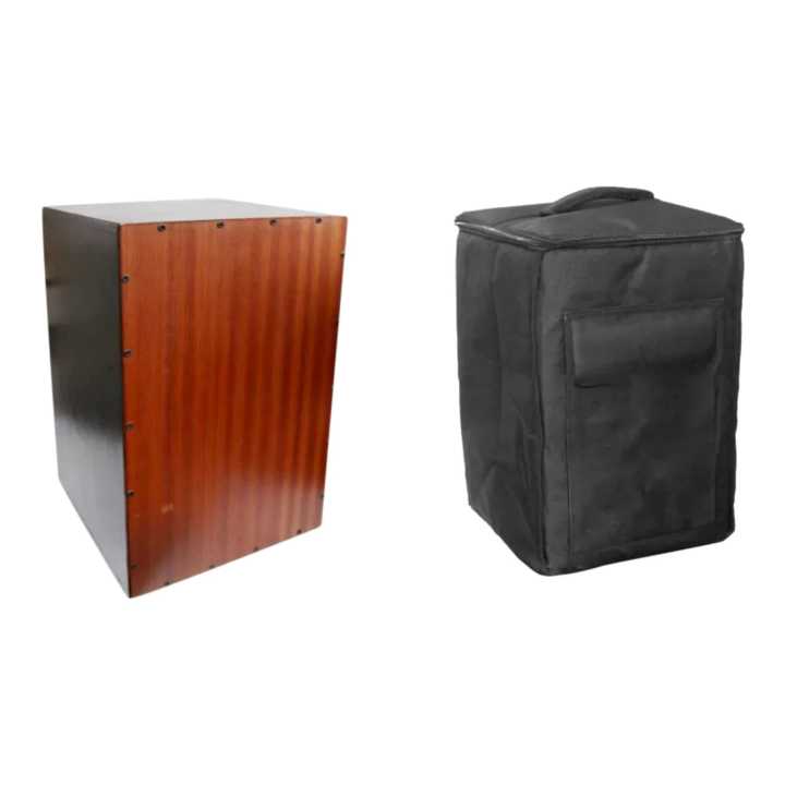 Black Nepali Cajon With Special Foam Cover | Brown Wooden Cajon With Cover | Hand Crafted In Nepal | Good Quality Cajon
