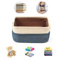Storage Bins,Collapsible Fabric Storage Basket with Dual Handles, Foldable Toy Bins for Clothes Storage,Home Organizer for Bedroom Office Closet Kitchen Dark Blue S. 