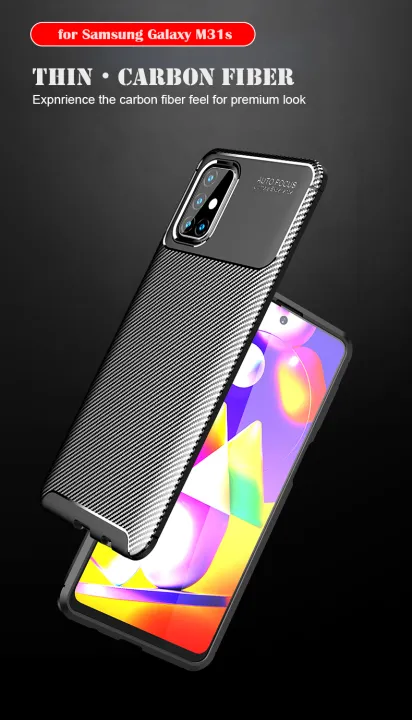Lenuo%20for%20Samsung%20Galaxy%20M31s%20Case%20Silicone%20Matte%20Carbon%20Fiber%20Back%20Cover%20-%20Image%204
