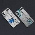 Back Cover Geometry Phone Case For infinix Hot12 Play/NFC/X6816C Personality Masculine Kickstand Silicone Wrist Strap. 