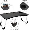Foldable Laptop Table, Portable Laptop Bed Tray Table, Breakfast Serving Lap Desks Bed Trays, Notebook Computer Standing Bed Desk for Sofa/ Couch/ Floor. 