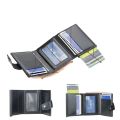Baellerry Pu Leather RFID Blocking Pop Up Metal wallet Aluminum Card Case Anti Theft Purse For Unisex. 