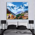 Painting Design Cultural Vibes of Nepal With Wooden Framming For Wall And Home Decoration Item. 