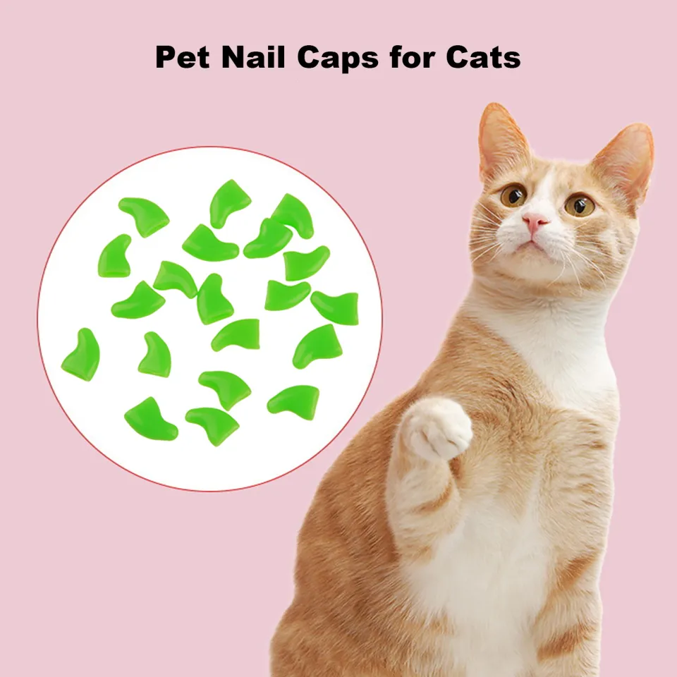Cat Nail Dog Claw Covers 20Pcs Soft Cat Silicone Nail Caps /Cat