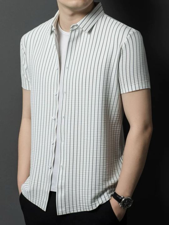 New Trendy  For Formal And Casual Use Stretchable  Lining Shirt |  Half Stylish And  Thick Lining Cotrise Cotton Shirt Pocket Shirt For Men - Stylish Color Fashion  Shirt For Men