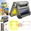 Hands-Free Lighting Magnetic Design Portable Camping Light Adjustable Brightness LED Illumination Solar Rechargeable Lamp Hanging Design Compact Size Rechargeable Lamp Backyard Maintenance. 