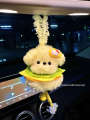 Hamburger Puppy Rearview Mirror Hanging Decoration Car Accessories Interior Ornament Cute Healing Doll for Women. 