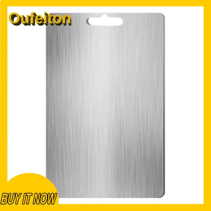 Oufeiton Heavy-duty Cutting Board Premium Stainless Steel Cutting Board for Kitchen Easy to Clean Lightweight Ideal for Meat Fruits for Easy