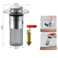 JAERBEE -Up Sink Drain Strainer with Removable Stainless Steel Strainer Basket Catch, Sink Stopper Replacement,. 