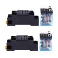 2X LY2NJ HH62P-L JQX-13F 220V AC Coil DPDT Power Relay 8 Pin with PTF08A Socket. 