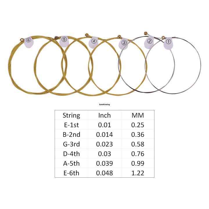 Practice Daily Fit 6 Corrosion Resistant Winding New Wire 2025 Core Strings AsunygiroZIKODAG-010 Ultralight Acoustic Folk Guitar High Carbon Steel Brass String Set, Beginner