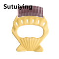 Sutuiying Pet Cat Comb Massage Brush Shell Shaped Handle Pet Grooming Massage Tool To Remove Loose Hairs For Cats Cleaning Accessories. 