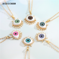 DISICHEN Fashion 1 Pcs Resin Evil Eye Pendant Necklaces For Women Gift Jewelry Colored Eyelash Turkish Blue Eye Sweater Clavicle Chain N241. 
