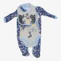 Blue/Grey Color 3 Pcs Jumpsuit Set For New Born. 