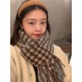 Pebbles Nepal Korean Style Plaid  Warm Scarf for Women. 