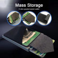 Slim RFID Aluminum Wallet with Elasticity Back Pouch Pop Up Card Holder. 