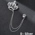 Gold Plated Crown Kings Chain Brooch For Men. 