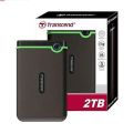 Transcend's StoreJet 2TB USB 3.1 25M3C 2.5" HDD Portable One Touch Auto Backup Hard Drive. 