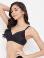 Clovia Padded Non-Wired Full Cup T-shirt Bra in Black. 