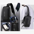 Men AntiThief Chest Bag One Side Sling Multifunction Bag With USB Charging Port Suitable For Short Trip, Gym & Daily Use. 