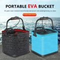 Small 3D Textured Folding Bucket Portable Collapsible Fishing Box Foldable Multifunctional EVA Bucket Outdoor Fishing. 