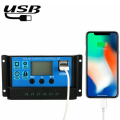 100A Solar Charge Controller Solar Panel Battery Intelligent Regulator Solar Multi-Function Controller with Dual USB Port, LCD Controller. 
