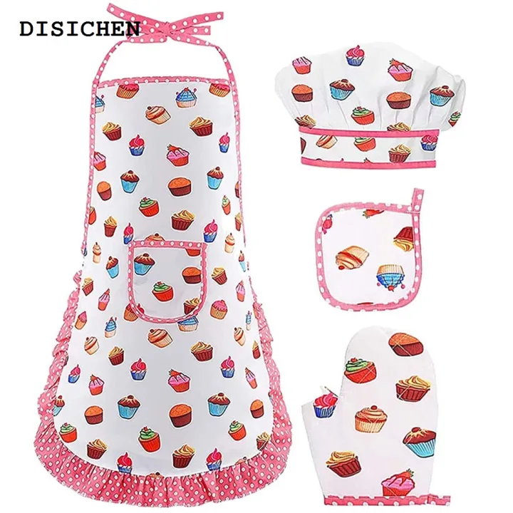 DISICHEN%20Luxury%201%20Set%20Kids%20Cooking%20Costume%20Kitchen%20Apron%20Glove%20Hat%20Role%20Playing%20Cooking%20Apron%20-%20Image%202