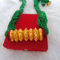 Chadke Tilhari Pote Mala Chadke For Women Gold Plated Chadke Tilhari with Traditional Green Pote Necklace for Married Nepali Women - Gold Design Artificial Tilhari, Auspicious Festive & Wedding Jewelry, Lamcho Tilhari Pote Gold Finish Chadke Tilhari. 
