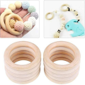 ARELENE 150 Pcs Natural Wood Rings 70mm Unfinished Macrame Wooden Ring Wood Circles for DIY Craft Ring Pendant Jewelry Making. 