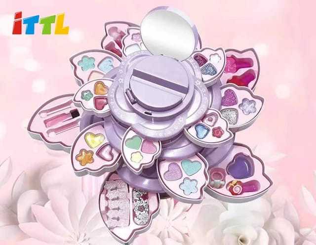 Bizzy Angel's Wings Girls Makeup Kit, Washable Girls Makeup Set Pretend Play Princess Makeup Birthday Gifts Toys for Girls Toddlers