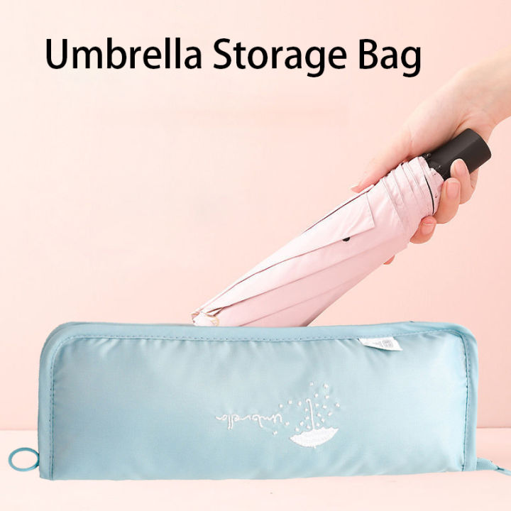 Small Fresh Print Pattern Umbrella Storage Bag Clutch Type Absorbent Folding Umbrella Bag Go Out Portable Waterproof Storage Bag Fayshow