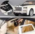 Rolls Royce Phantom Alloy Metal Pull Back Car Scale Model Openable Doors with Sound Light Mini Auto Toy car. 